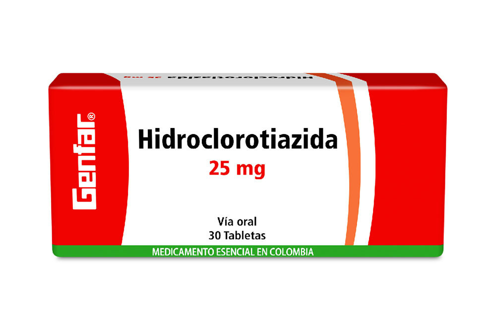 Hidroclorotiazida 25 mg Caja Con 30 Tabletas – Genfar