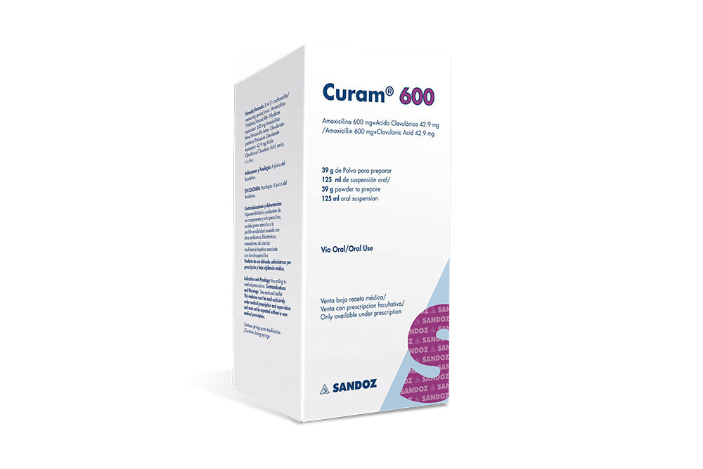 Curam Polvo 600 / 42.9 mg Caja Con Frasco 125 mL - Solución Oral