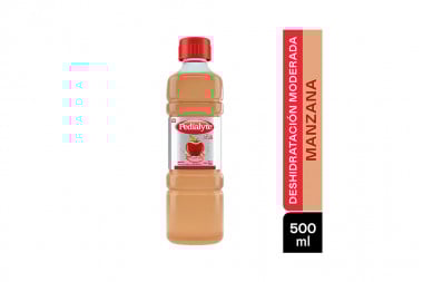 pedialyte 45 meq con zinc solución electrolíta para rehidratación sabor a manzana frasco con 500 ml