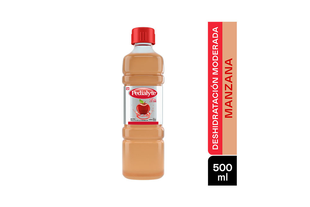 pedialyte 45 meq con zinc solución electrolíta para rehidratación sabor a manzana frasco con 500 ml Pedialyte 45 Frasco Con 500 Ml - Sabor A Manzana