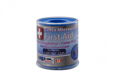 Cinta Microporosa First Aid Empaque Con 1 Rollo De 2” x 5 yd - Color Piel 