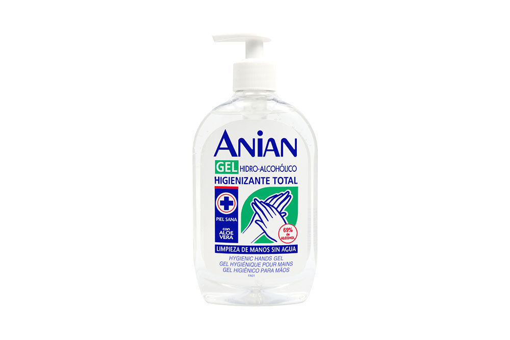 HIDRO-ALCOHOLICO HIGIENIZANTE TOTAL ANIAN GEL Gel Hidroalcohólico Higienizante Total Anian Frasco Con 500 Ml