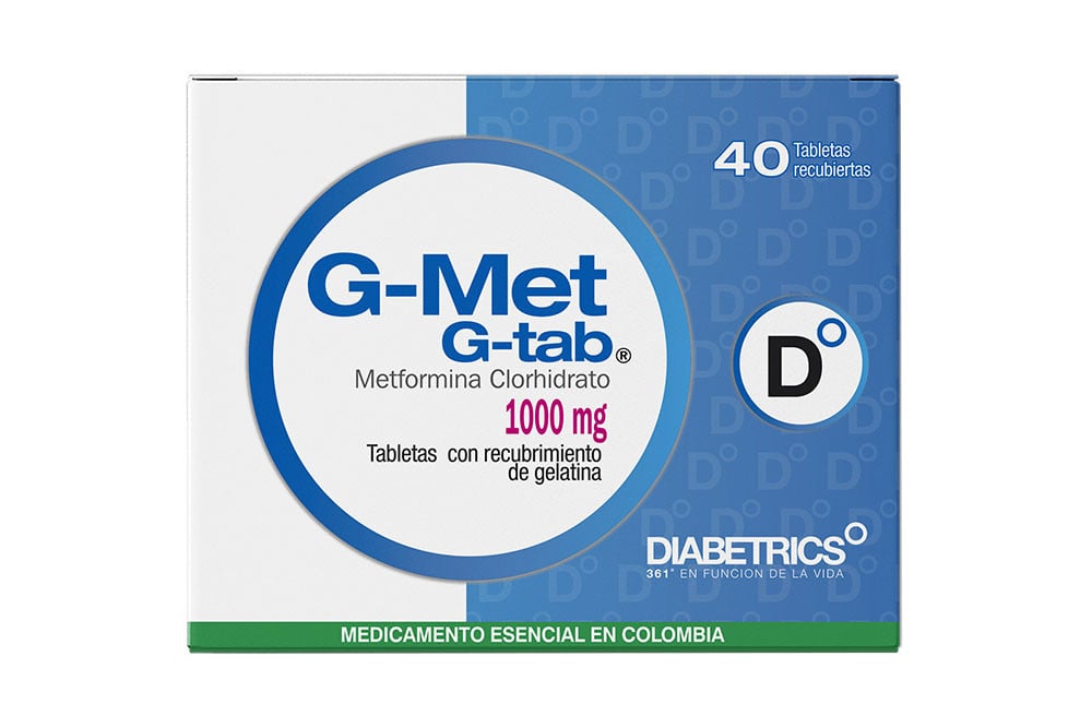 G-MET G-TAB G-Met G-Tab 1000 Mg Caja Con 40 Tabletas Recubiertas