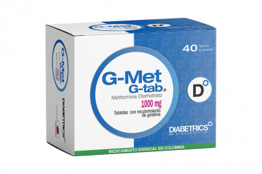 G-Met G-Tab 1000 mg Caja Con 40 Tabletas Recubiertas