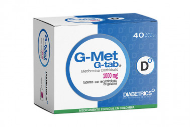G-Met G-Tab 1000 Mg Caja Con 40 Tabletas Recubiertas