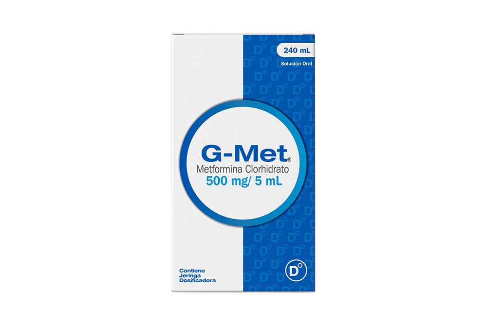 G-Met 500 mg/5 mL Solución Oral Frasco Con 240 mL