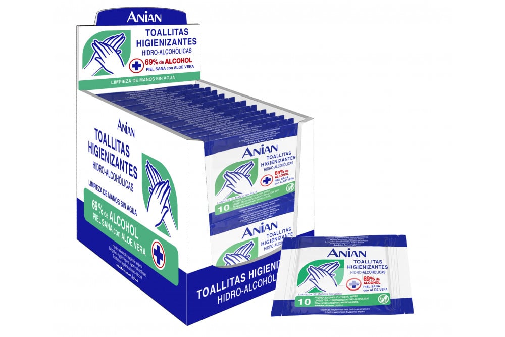 TOALLITAS HIDRO-ALCOHOLICAS HIGIENIZANTES DE DOMI Toallitas Hidroalcohólicas De Superficies Caja Con 30 Sobres