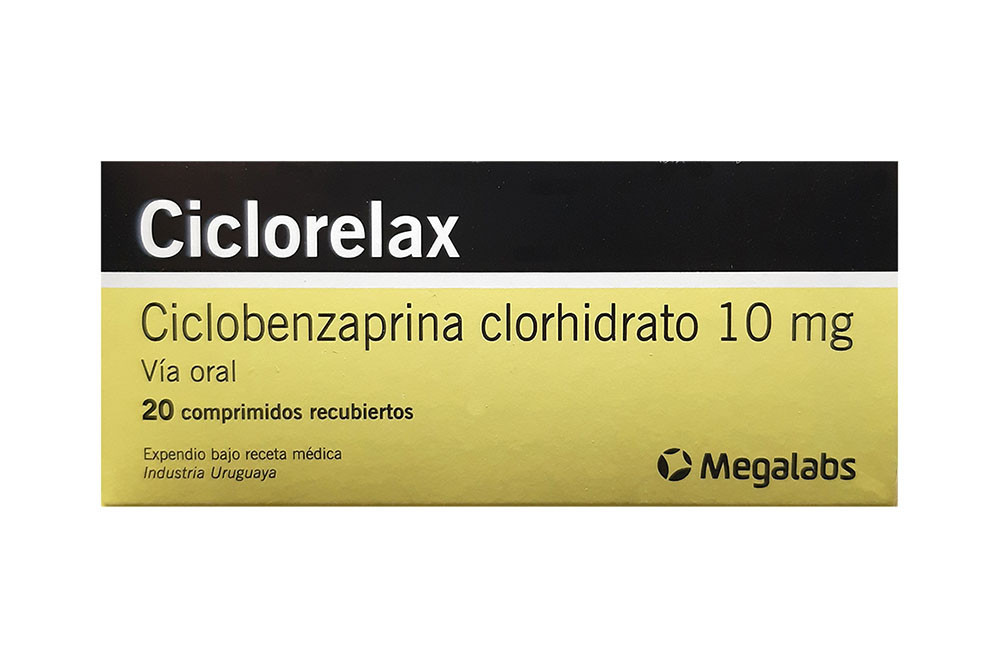 ciclorelax ciclobenzaprima clorhidrato 10 mg caja 20 comprimidos recubiertos