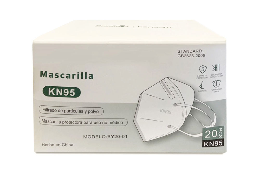 Tapabocas Mascarilla Bandal KN95 Caja Por 20 Unidades