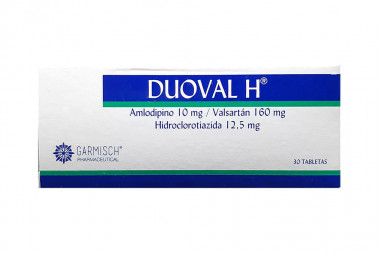 Duoval H 10 /160 /12.5 mg Caja Con 30 Tabletas