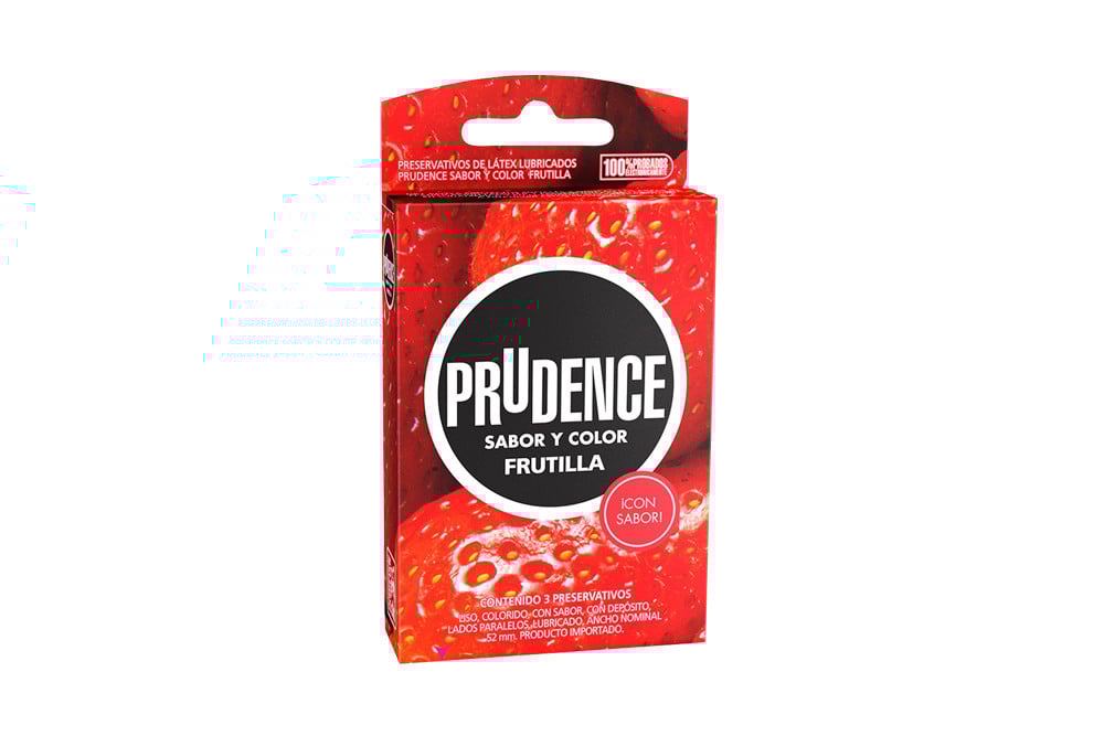 PRESERVATIVOS (CONDONES) PRUDENCE Condones Prudence De Fresa Caja Con 3 Unidades