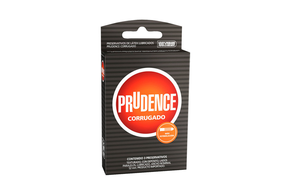 PRESERVATIVOS (CONDONES) PRUDENCE Condones Prudence Corrugado Caja Con 3 Unidades