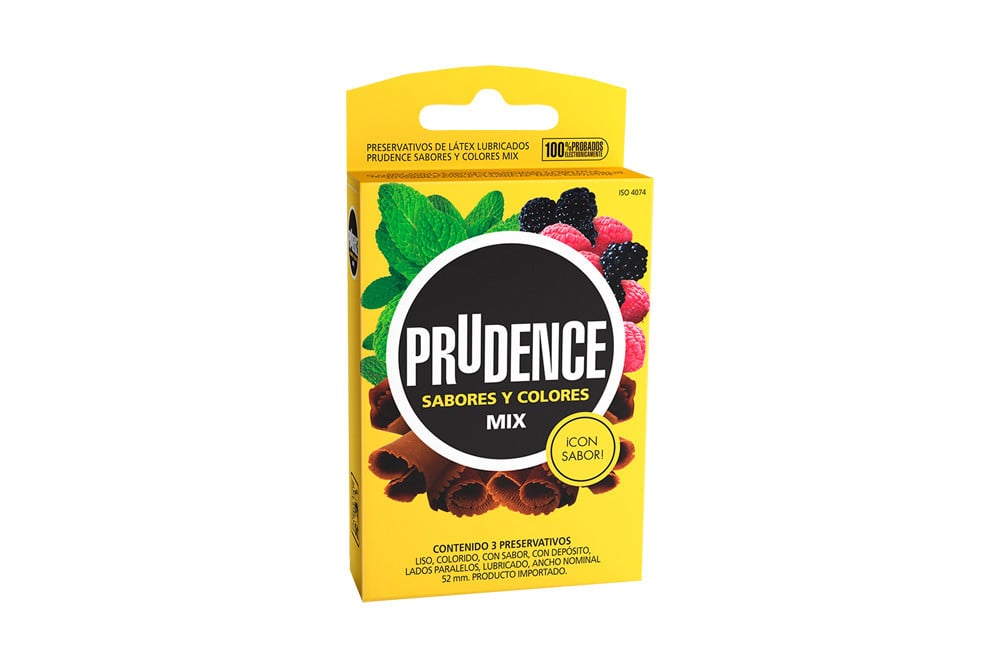 PRESERVATIVOS (CONDONES) PRUDENCE Condones Prudence Latex Mix Caja Con 3 Unidades