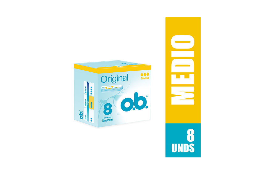 Tampón O.B. Digital Medio Con 8 Unds Tampón O.B. Digital Sin Aplicador Medio Caja Con 8 Unidades