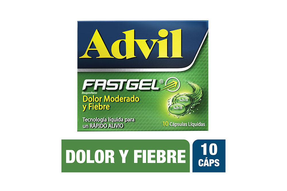 Advil Fastgel Caja Con 10 Cápsulas Liquidas