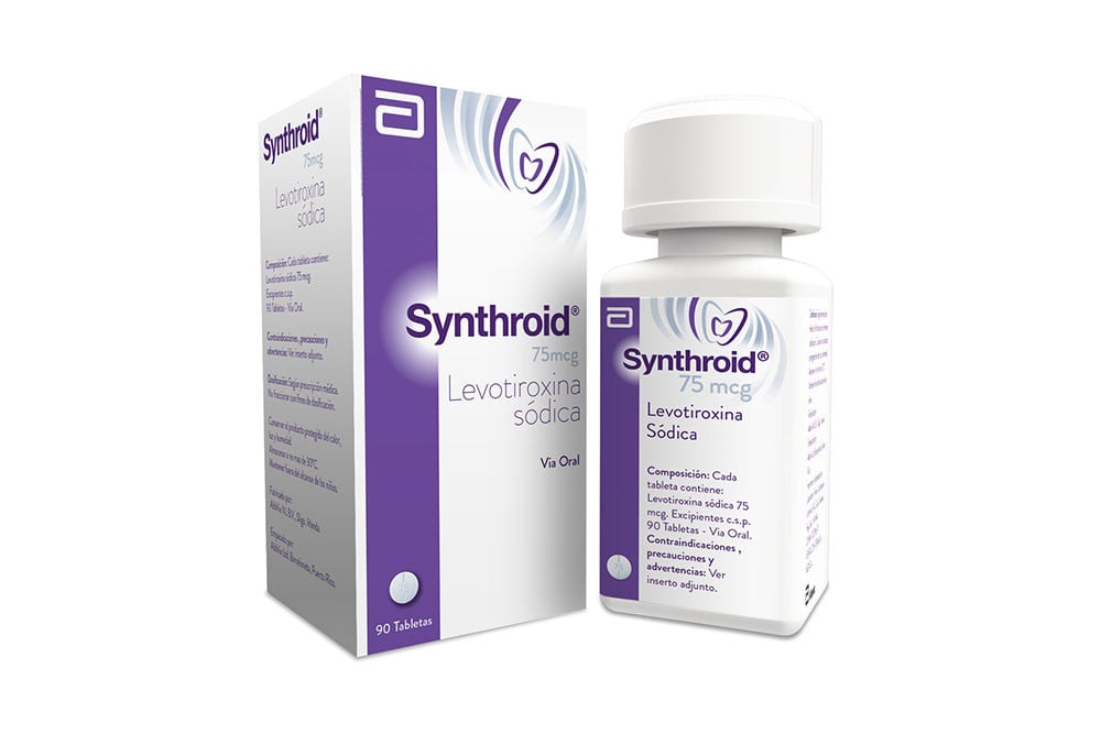 Synthroid 75 mcg Frasco Con 90 Tabletas