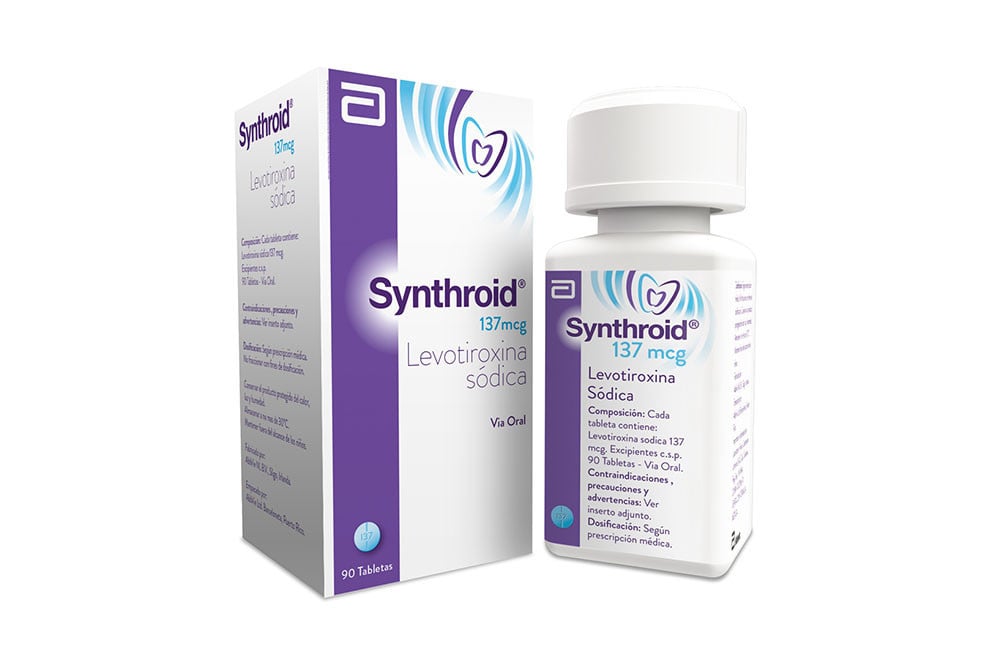 SYNTHROID 1 Synthroid 137 Mcg Frasco Con 90 Tabletas