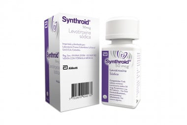 Synthroid 50 Mcg Frasco Con 90 Tabletas