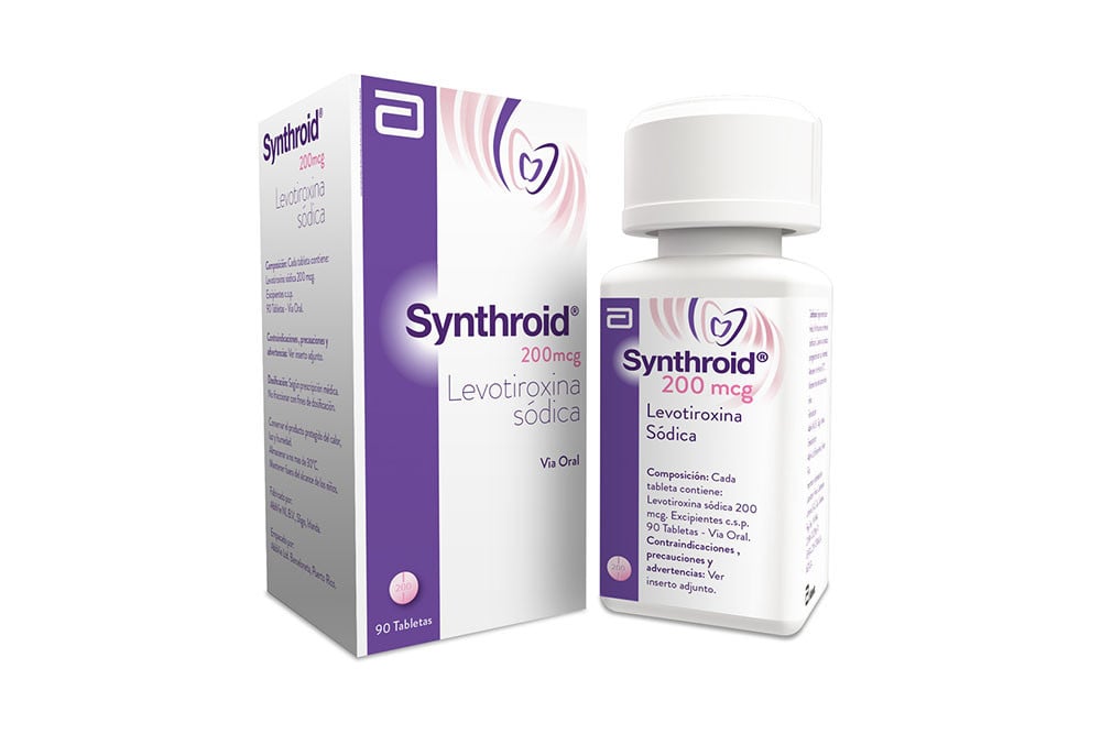 Synthroid 200 mcg Frasco Con 90 Tabletas