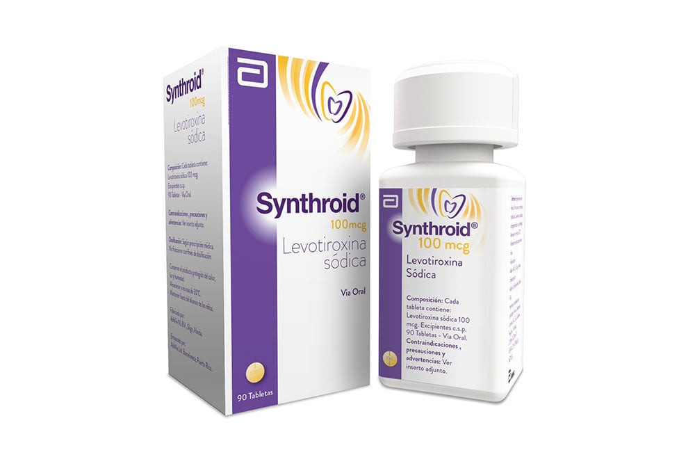 Synthroid 100 Mcg Frasco Con 90 Tabletas