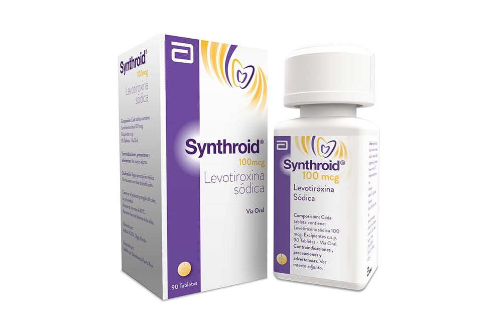 Synthroid 100 mcg Frasco Con 90 Tabletas