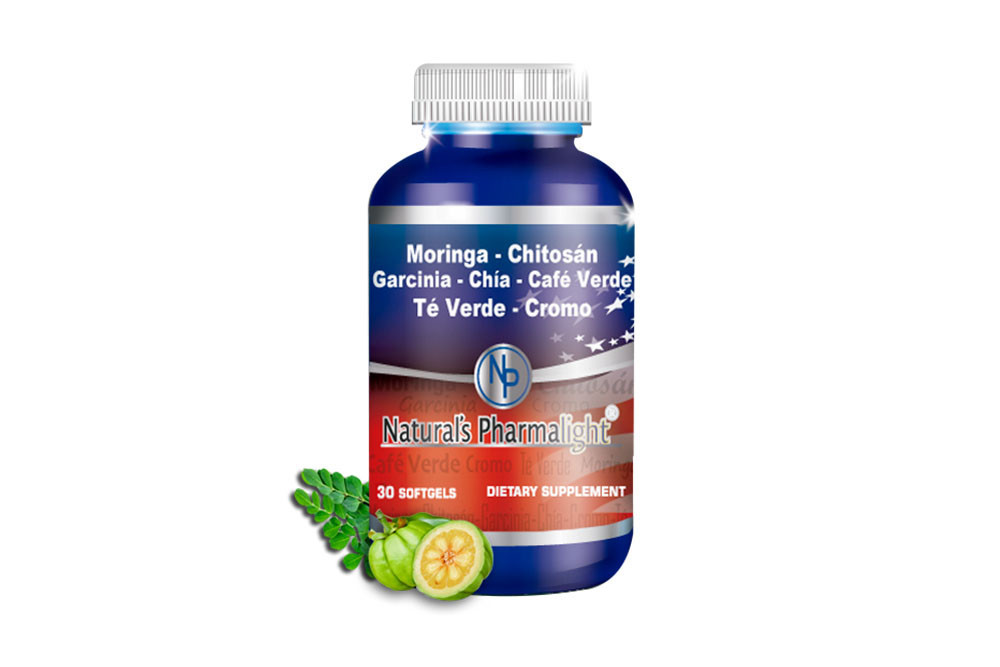MORINGA/GARCINIA/CHITOSAN/CHIA/CROMO/CAFE VERDE/TE NATURALS PHARMALIGHT Moringa Mezclada Natural´S Pharmalight Frasco Con 30 Cápsulas