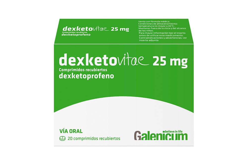 Dexketovitae 25 mg Caja Con 20 Comprimidos Recubiertos