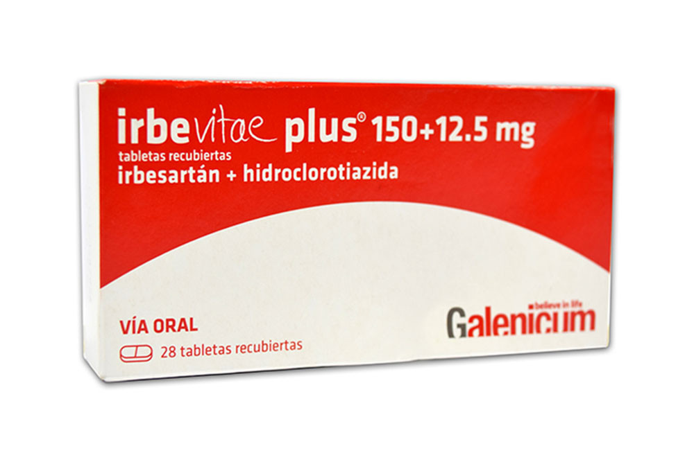 Irbevitae Plus 150 + 12.5 mg Caja Con 28 Tabletas Recubiertas