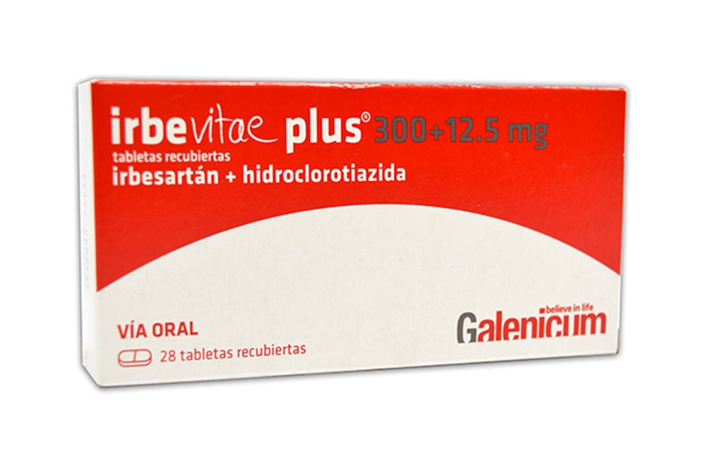 Irbevitae Plus 300 + 12.5 mg Caja Con 28 Tabletas Recubiertas