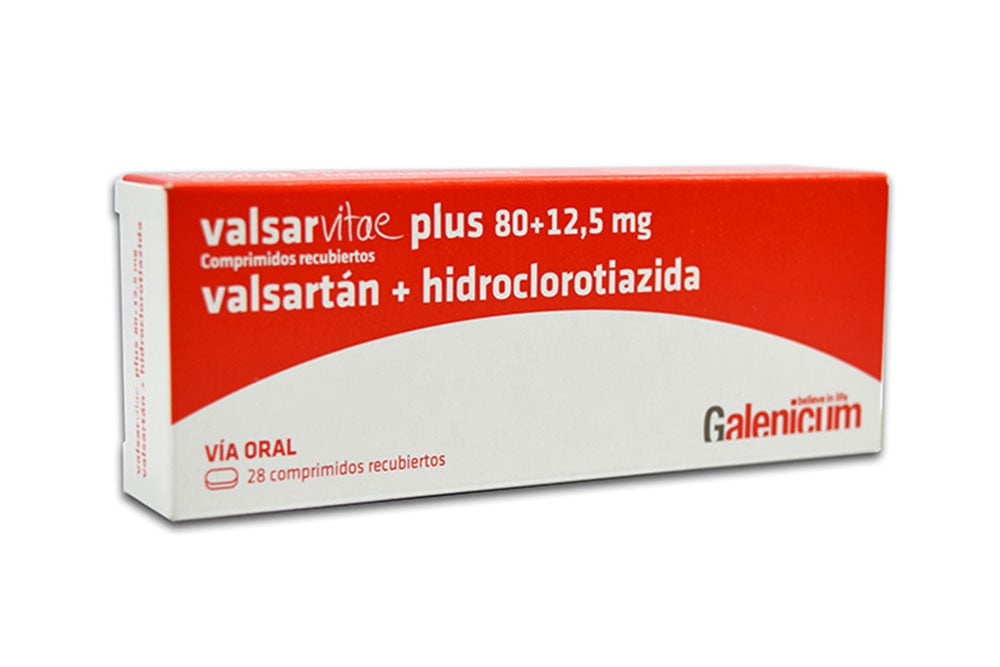 VALSARVITAE PLUS Valsarvitae Plus 80 + 12.5 Mg Caja Con 28 Comprimidos