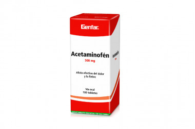 Acetaminofén 500 mg Caja Con 100 Tabletas