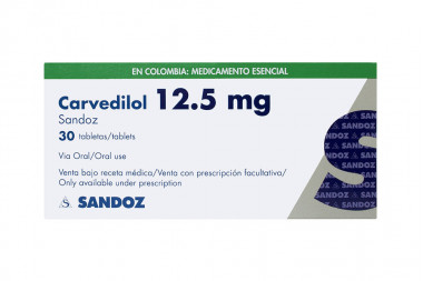  Carvedilol Sandoz 12.5 mg Caja Con 30 Tabletas