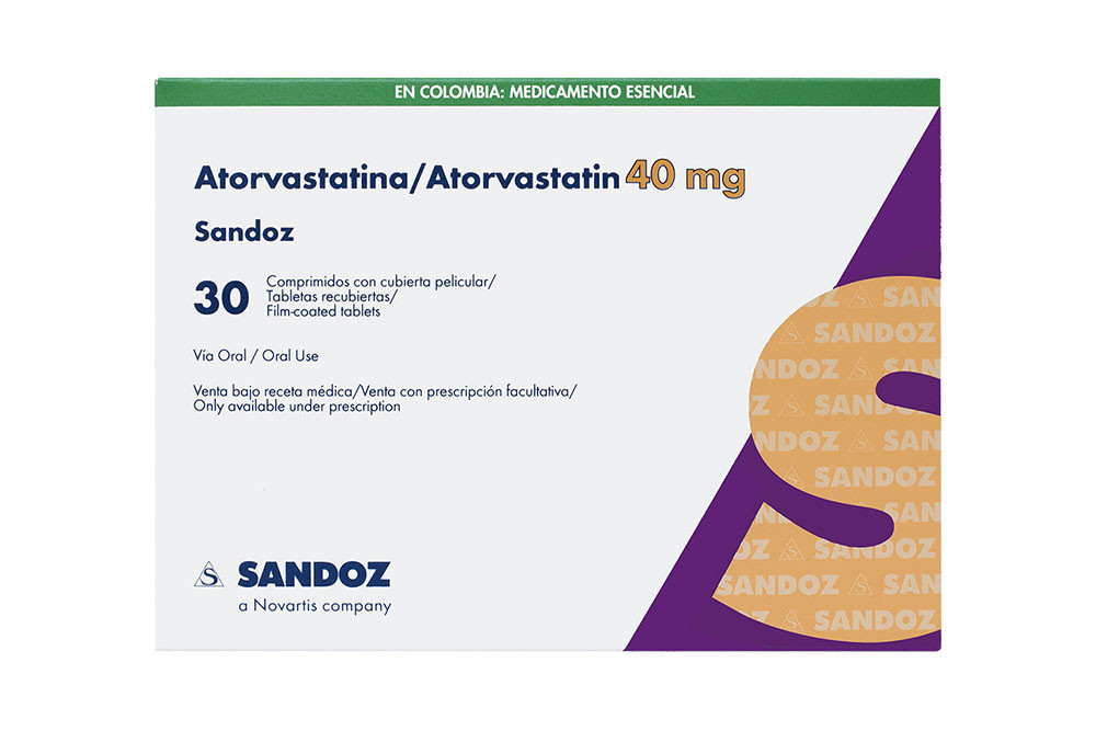 Atorvastatina 40 mg Caja Con 30 Tabletas Recubiertas