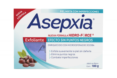 Asepxia Exfoliante Jabón En Barra Caja Con 100 g 