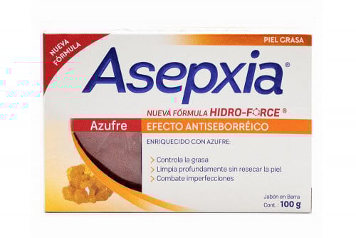 jabón en barra asepxia azufre de 100 g caja con 1 unidad