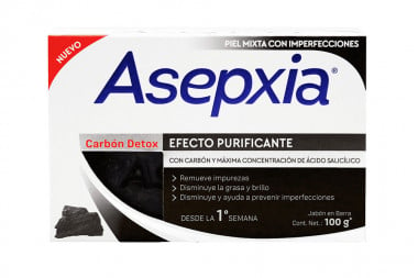 Asepxia Jabón Facial Antiacné Carbón Barra Con 100 g