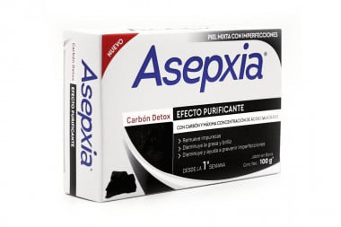 Asepxia Jabón Facial Antiacné Carbón Barra Con 100 G