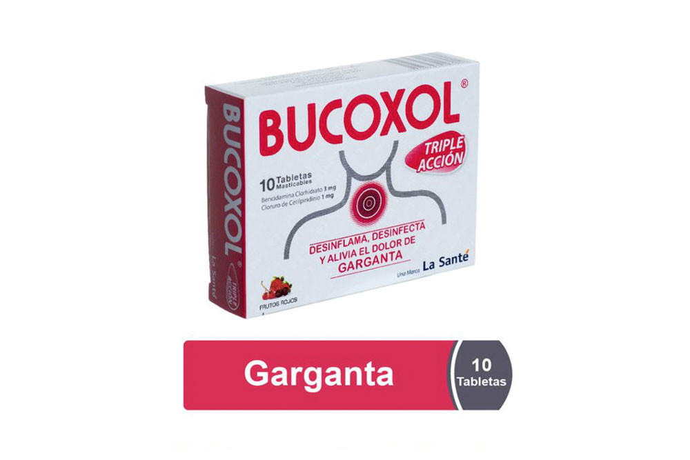 Bucoxol 3 / 1 mg Caja Con 10 Tabletas Masticables - Frutos Rojos