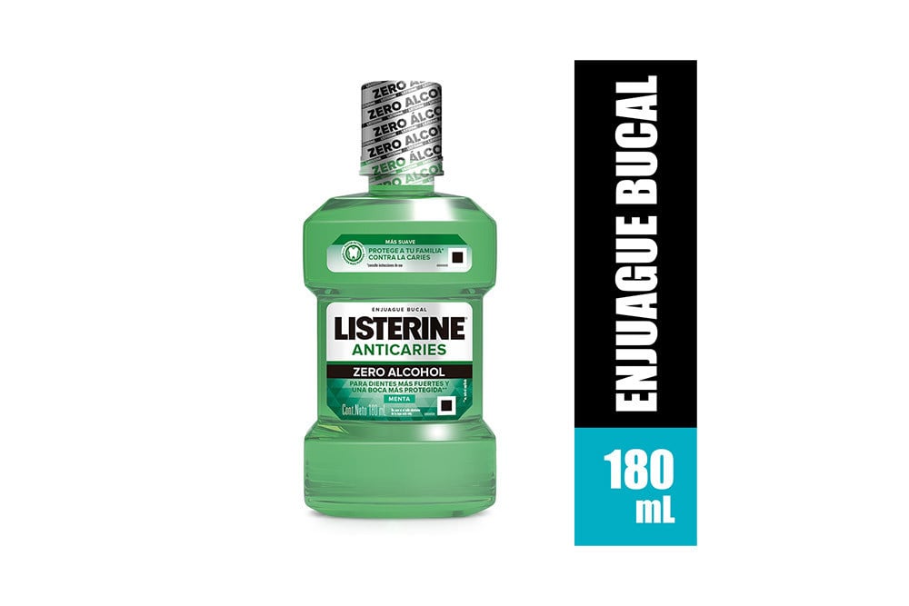 Enjuague Bucal Listerine Anticaries Zero Alcohol Con 180 mL