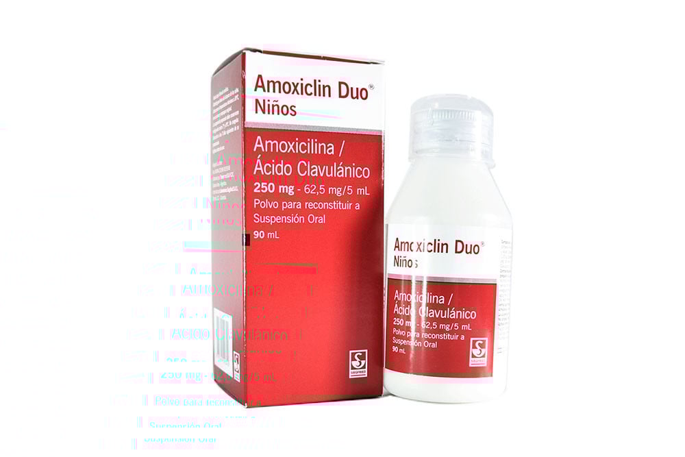 Amoxiclin Duo Niños 250/62,5 mg/5 mL Frasco Con 90 mL Amoxiclin Duo Niños 250/62,5 Mg/5 Ml Frasco Con 90 Ml