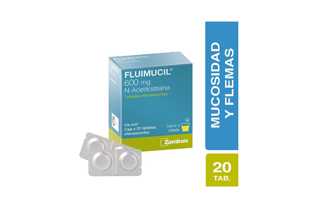 Fluimucil 600 mg Caja Con 20 Comprimidos Efervescentes