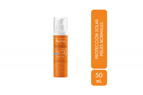 Eau Thermale Avène Protector Solar Fluido SPF 50 Caja Con Frasco Con 50 mL