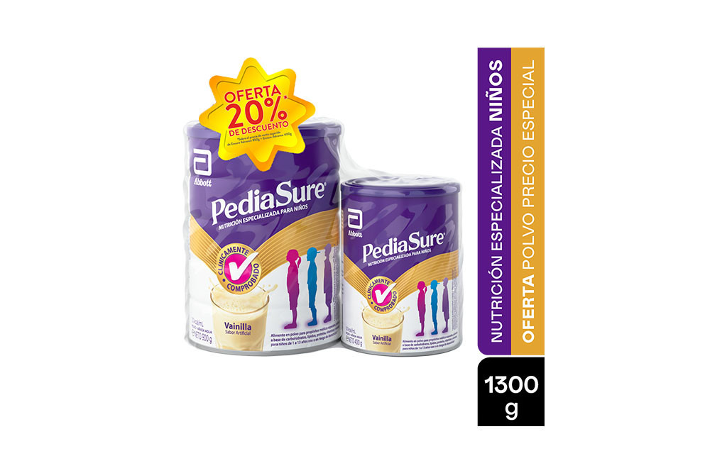 Pediasure Vainilla Tarro Con 900 g + Tarro Con 400 g Pediasure Vainilla Tarro Con 900 G + Tarro Con 400 G