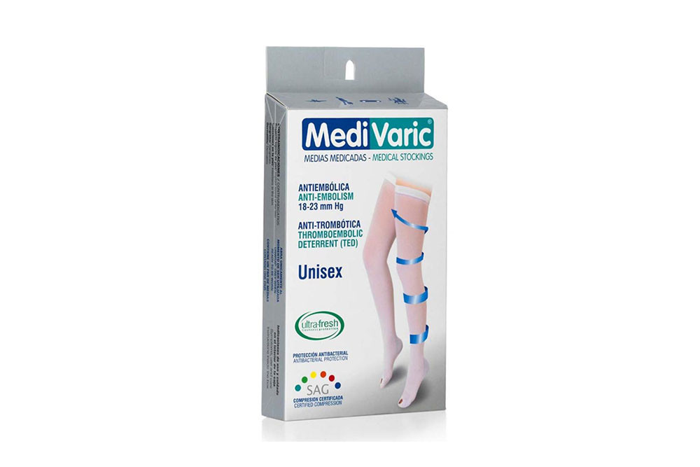 Medias Antiembolica Medivaric Talla L Muslo Caja Con 1 Par Media Antiembolica Medivaric T-L Blanco Muslo