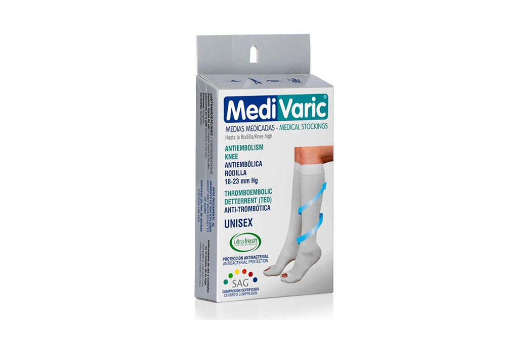 Media Antiembolica Medivaric T-S Blanco Rodilla