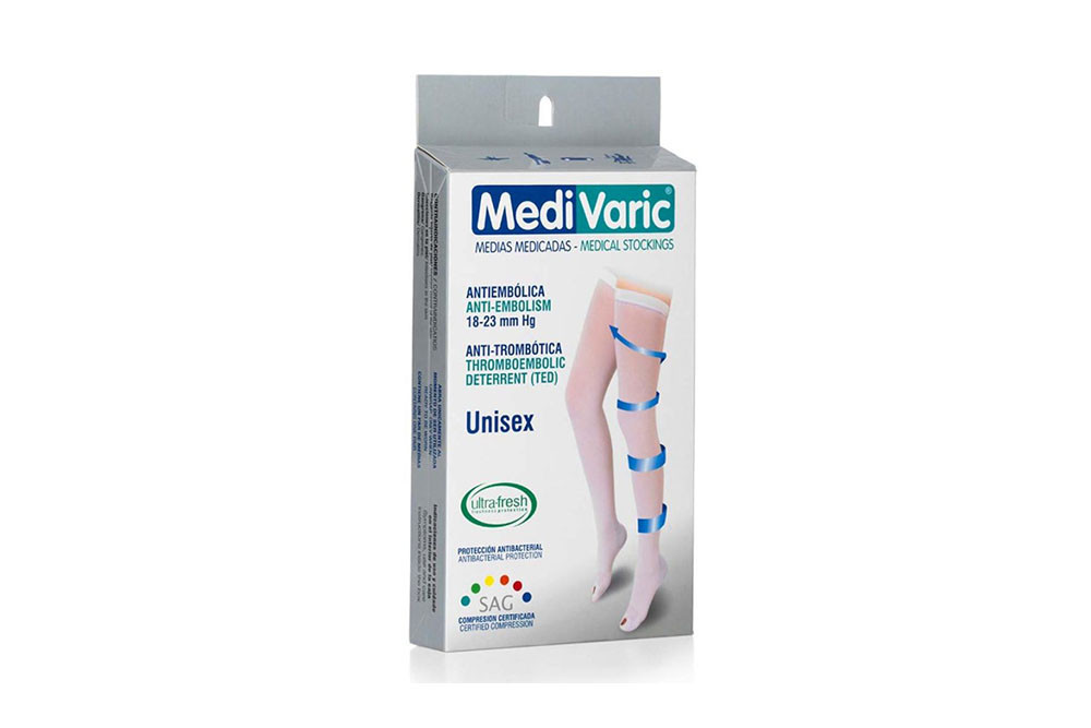 Medias Antiembólicas Medivaric Muslo Caja Con 1 Par Media Antiembolica Medivaric T-Xl Blanco Muslo
