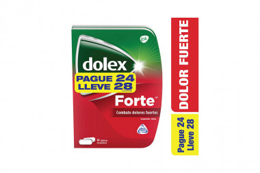 Dolex Forte 500 / 65 mg Caja Con 14 Tabletas Recubiertas Pague 24 Lleve 28