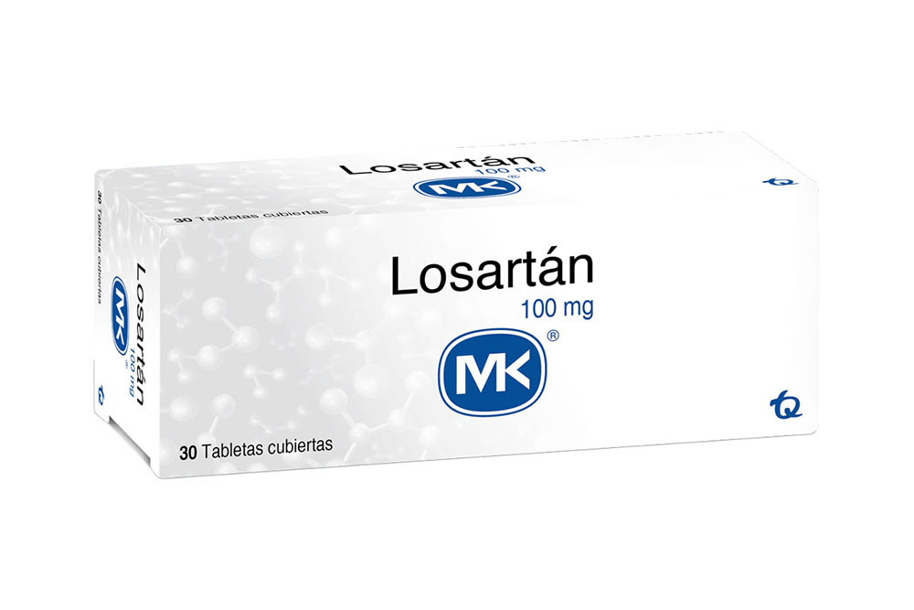 Losartán Mk 100 mg Caja Con 30 Tabletas