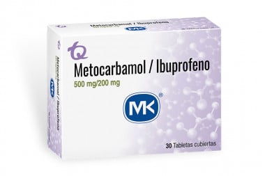 Metocarbamol 500 + Ibuprofeno 200 mg Caja Con 30 Tabletas