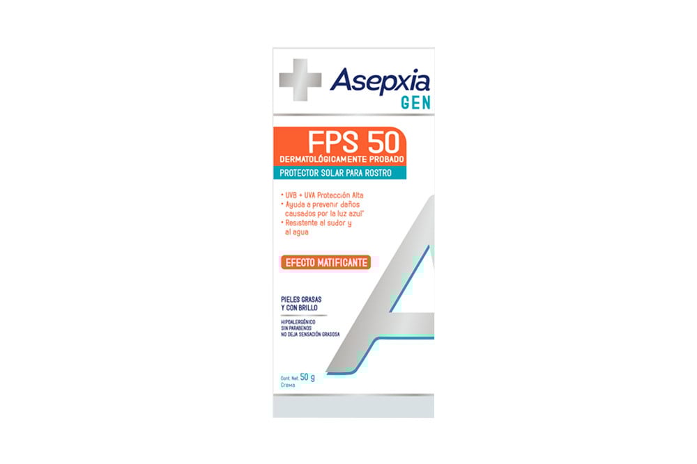 Protector Solar Asepxia Gen Frasco Con 50 G